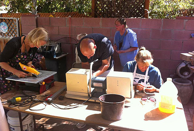 Club members using club equipment.