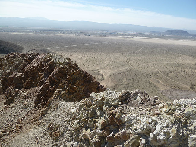 Looking down on the Mojave floor.