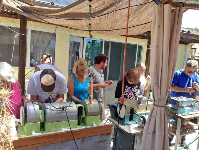 Very busy machines! Great time at the workshop today. Lots of newbies learning how to cut and polish. All the machines were a hummin! Huge thanks to Heidi and Will Webber for hosting, cooking and keeping the machines running!