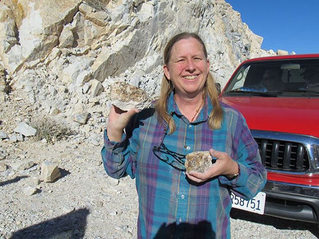 Donna with her finds.